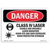 Signmission OSHA Danger, Class Iv Laser Visible And Invisible, 14in X 10in Aluminum, 14" W, 10" H, Landscape OS-DS-A-1014-L-1419